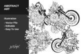 Last preview image of Flower x Motorcycle Vector Illustration