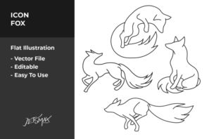 Fox Icon Vector Illustration