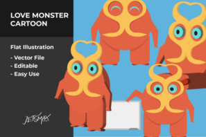 Love Monster Vector Illustration