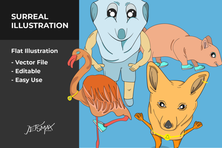 Preview image of Funky Surreal Animal Vector Illustration