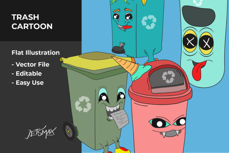 Preview image of Funky Bin/trash can Vector Illustration