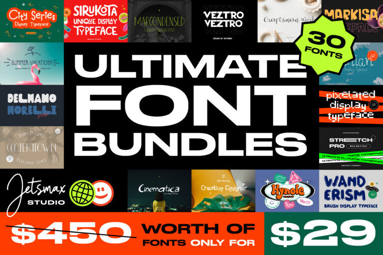 Preview image of 75% OFF – Ultimate Font Bundles by Jetsmax